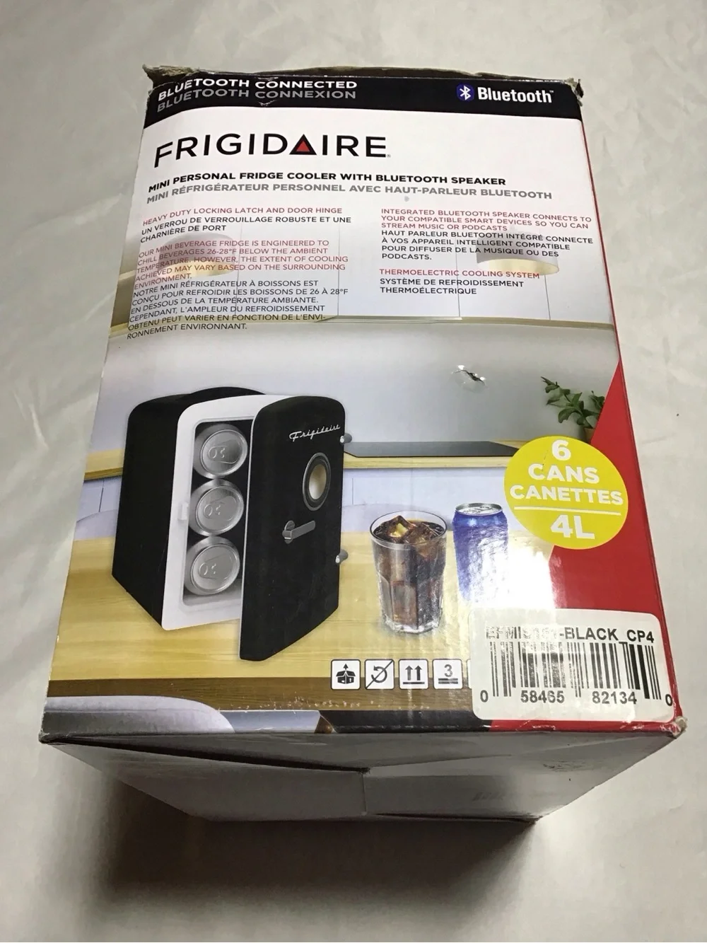 Frigidaire 6 Can Retro Mini Portable Personal Fridge/Cooler for Home, Office